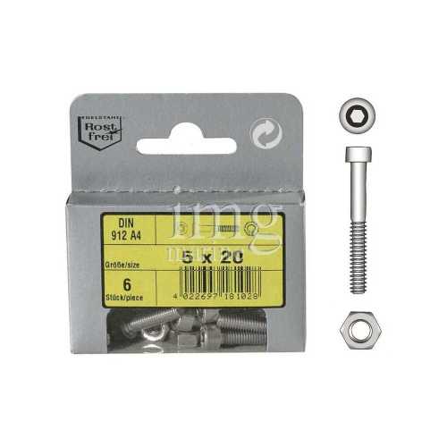 Viti testa cava esagonale acciaio inox A4 DIN 912 Blister