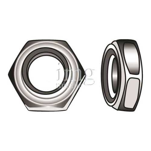 Dadi esagonali autobloccanti acciaio inox A4 DIN 985 Blister disegno