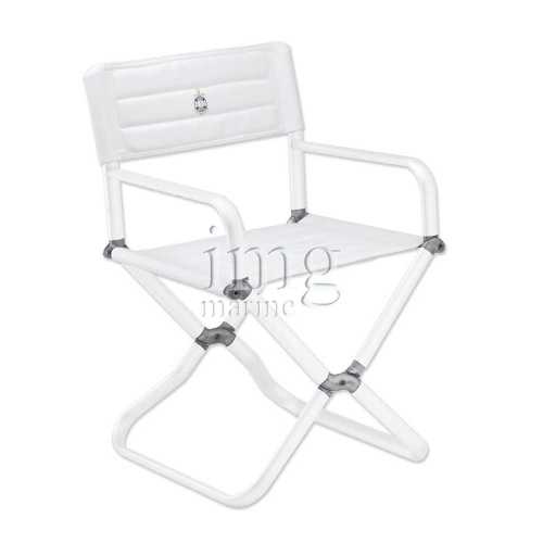 Poltroncina pieghevole profilo ovale bianca