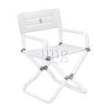 Poltroncina pieghevole profilo ovale bianca