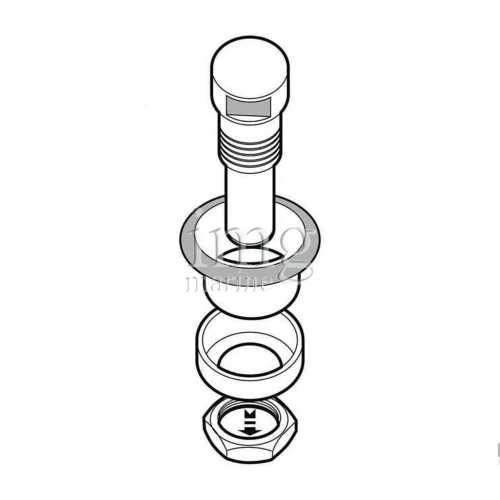 Sfiato ottone curvo a filo R.I.Na. esploso