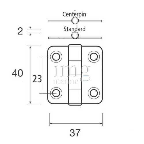 Cerniera quadra In Acciaio Inox Extracrome misure