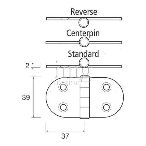 Cerniera biscotto SR/S In Acciaio Inox Extracrome misura