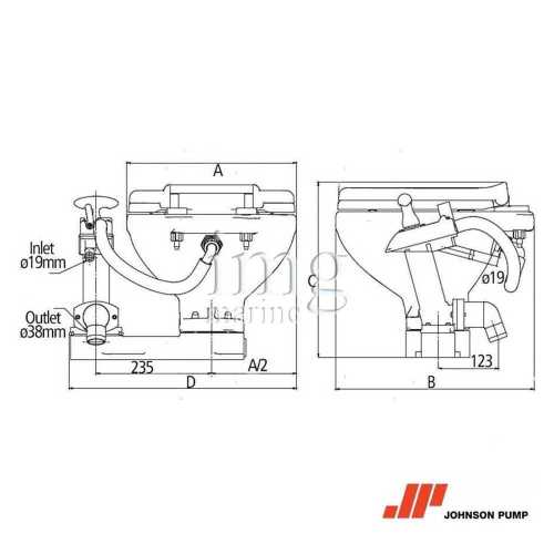 WC Toilet manuale serie Aqua T Comfort Johnson misure WC Toilet manuale serie Aqua T Comfort Johnson misure