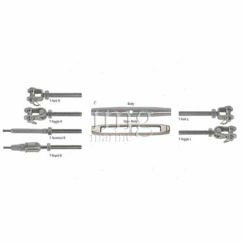 Tenditori modulari MTM - Corpo Canaula aperta