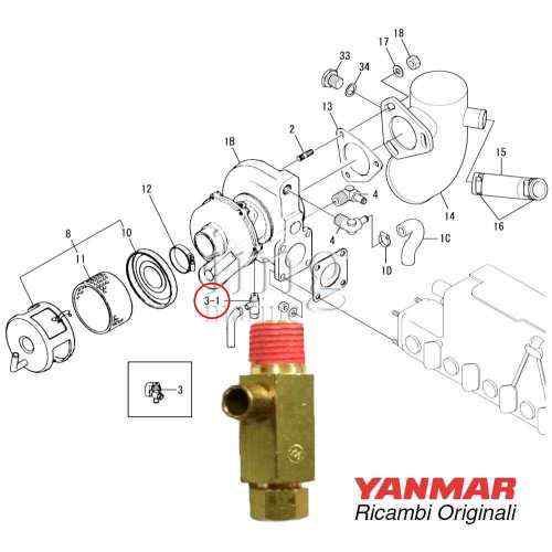 Rubinetto PT1/8 per motori Yanmar GM 3JH 4JH
