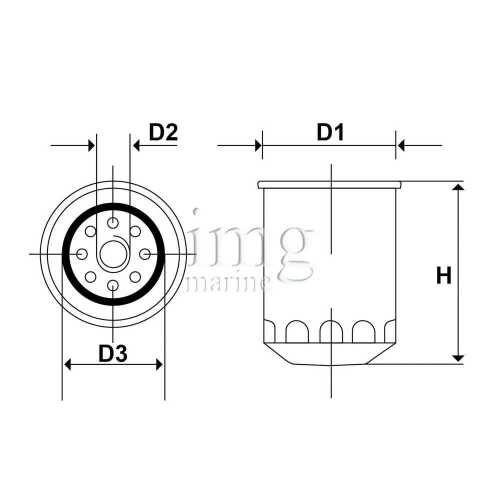 Cartuccia filtro benzina Volvo Penta 386228 misure