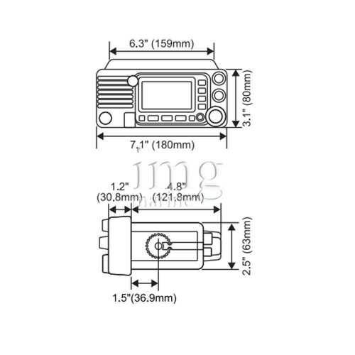 VHF fisso Standard Horizon GX2410GPS misure