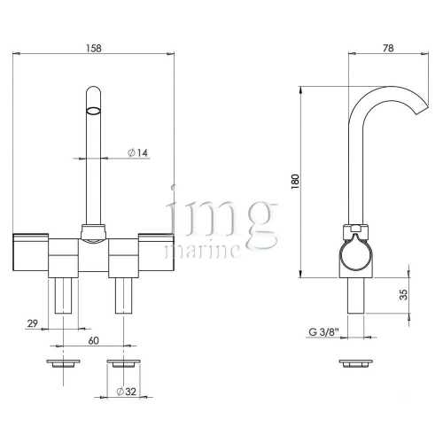 Rubinetto miscelatore canna bassa misure