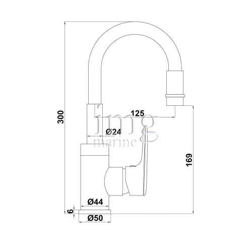Rubinetto miscelatore a canna flessibile misure