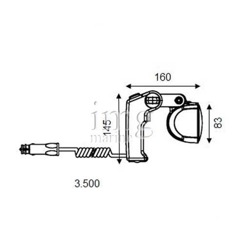 Proiettore portatile a led Hella Marine misure