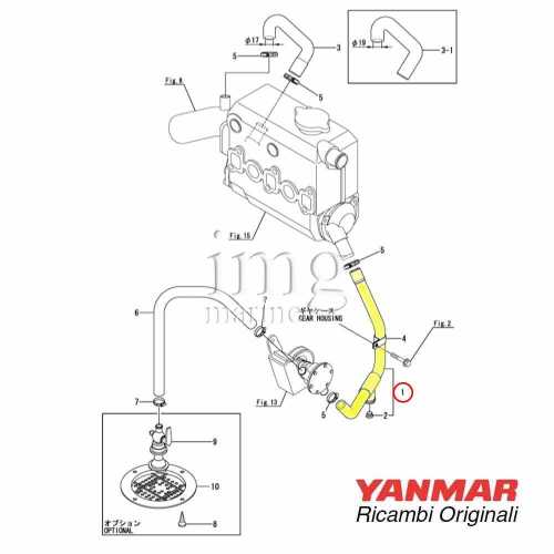 Tubo collegamento pompa / scambiatore Yanmar motori 2/3YM