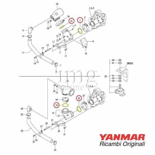 Guarnizione scarico turbina 119773-13250 Yanmar originale