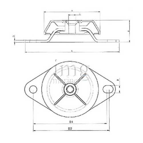 Supporto antivibrante RL disegno