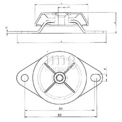 Supporto antivibrante RM disegno