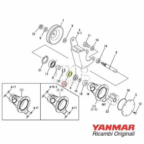 Cuscinetto posteriore pompa Acqua di mare Yanmar GM YM