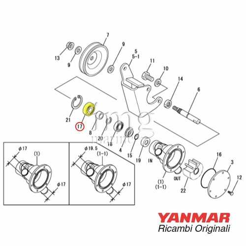 Cuscinetto posteriore pompa Acqua di mare Yanmar GM YM