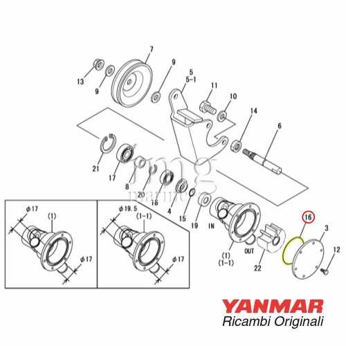 Oring X02173476 coperchio pompa Acqua di mare Yanmar GM YM