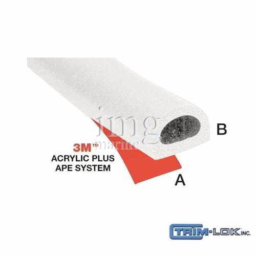 Guarnizione Trim-Lok profilo DD white adesivo 3M