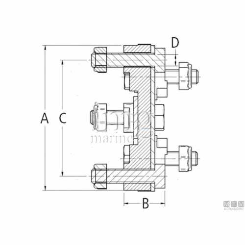 Giunto elastico R&D di accoppiamento tra asse elica e invertitore Yanmar misure