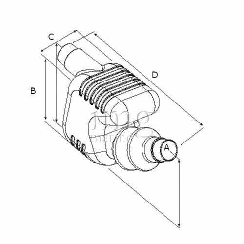 Marmitta silenziata per motori diesel con portagomma 75-90 100-115 - Disegno