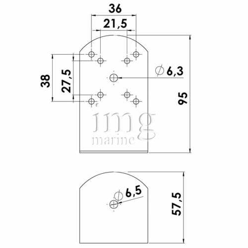 Misure spporto fanali di via per superfici piane