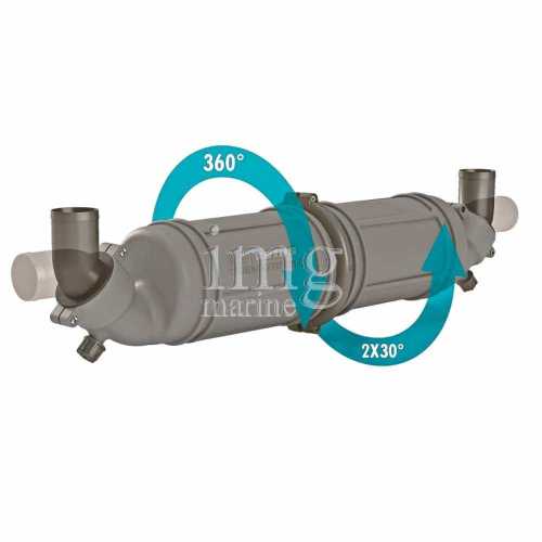 Marmitta silenziata NLPH Vetus camere e raccordi rotanti