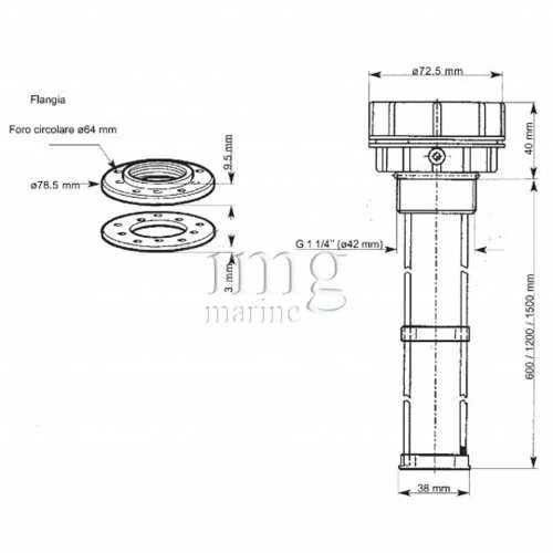 Sensore di livello acque nere VDO misure