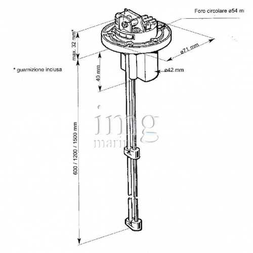 Sensore di livello acque chiare VDO misure