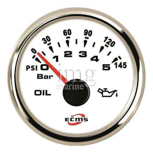 Indicatore pressione olio ECMS White Chrome 5