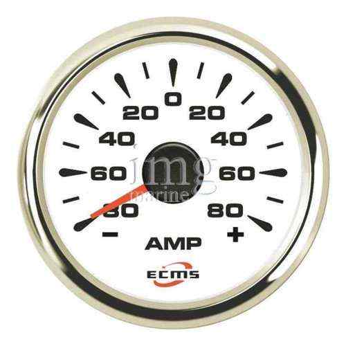 Amperometro con Shunt ECMS White Chrome analogico