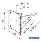 Attacco snodato piede albero per Vang 100 Bamar