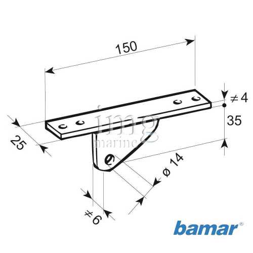 Attacco sottoboma canaletta 25 mm per Vang 200/300S Bamar