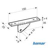 Attacco sottoboma canaletta 25 mm per Vang 200/300S Bamar