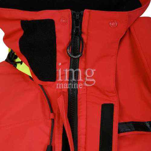 Giacca cerata TX-3+ Offshore Typhoon - Dettaglio zip collo parte anteriore