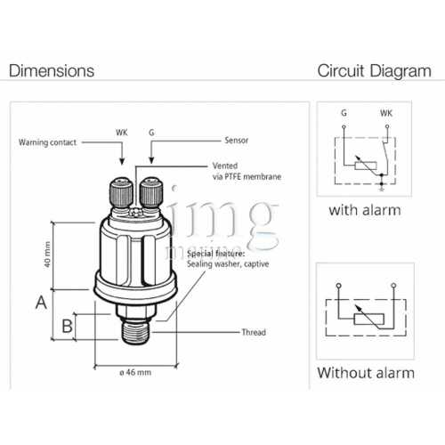 Sensore pressione olio tipo C2 VDO scheda