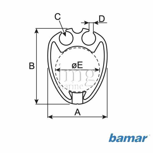 Dettaglio misure profilo intermedio per avvolgitori Bamar BMG