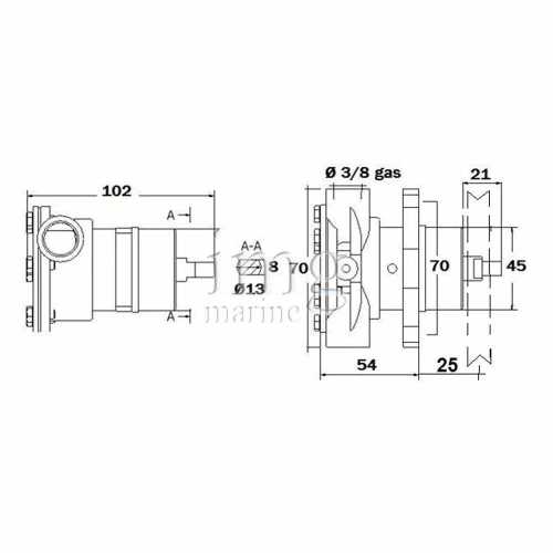 Pompa ST212 ANCOR Disegno tecnico