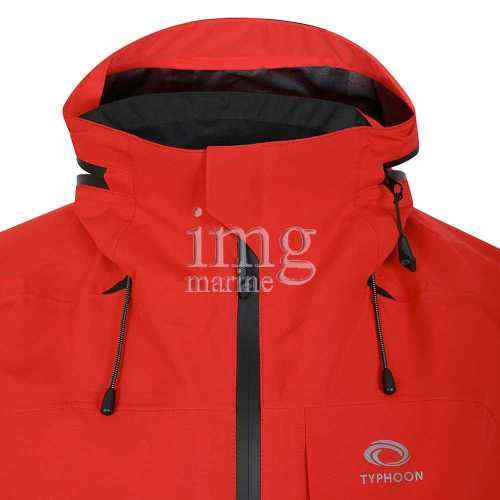 Dettaglio collo - Giacca cerata TX-3 Coast Typhoon Rossa