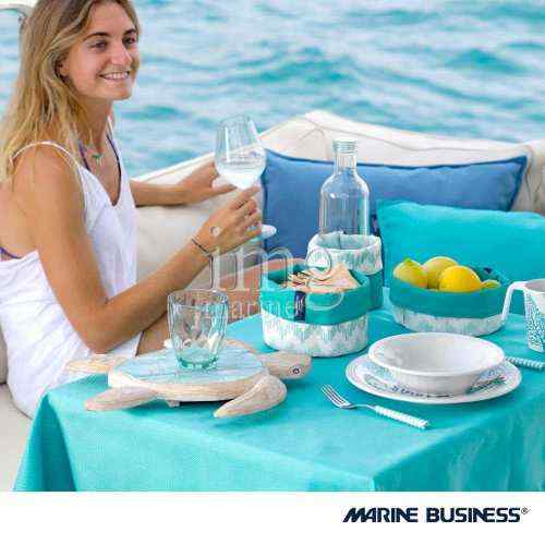 Cuscini cestini e tovaglia Aruba Acqua di Marine Business