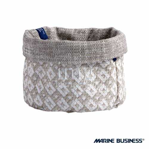 Cestino Aruba Beige Medium Marine Business - Lato a rombi
