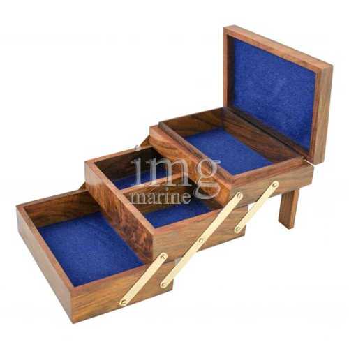 Portagioie in legno con apertura a fisarmonica