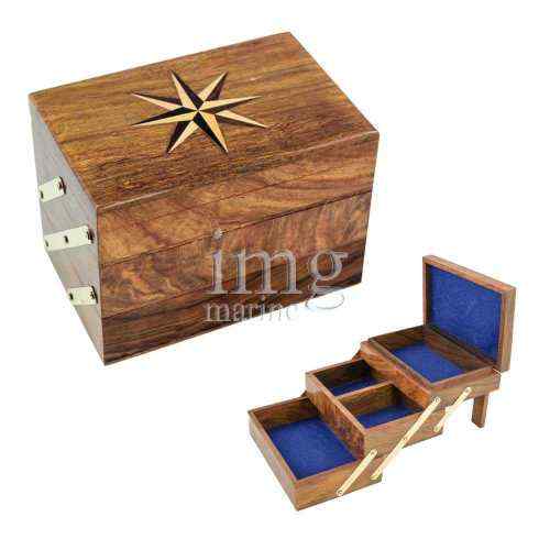 Portagioie in legno con apertura a fisarmonica