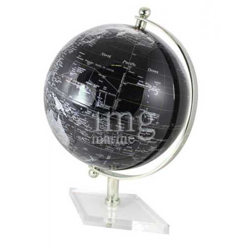 Mappamondo nautico nero argento