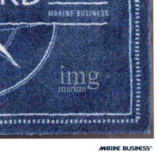 Tappetino antiscivolo Welcome Blu Marine Business rettangolare - Dettaglio