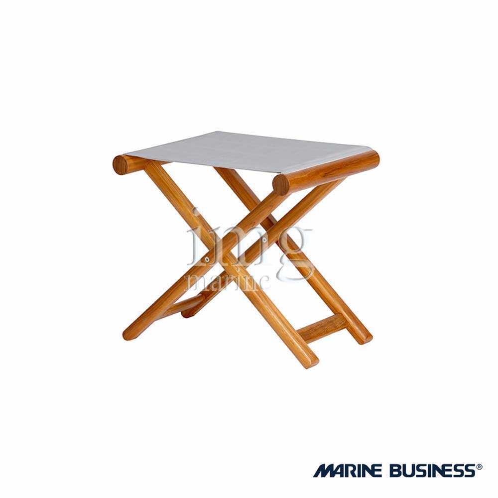 Sgabello pieghevole in Teak con seduta colore Grigio Marine Business Sgabello pieghevole in Teak con seduta colore Grigio Marine Business
