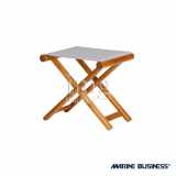 Sgabello pieghevole in Teak con seduta colore Grigio Marine Business