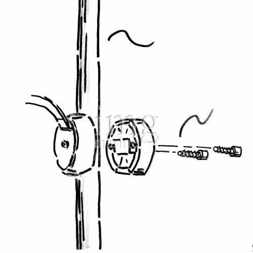 Supporto porta Sup e passerella a 4 morsetti - Esempio di montaggio