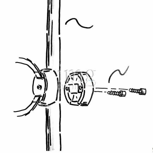 Supporto porta Sup e passerella a 2 morsetti - Esempio di montaggio