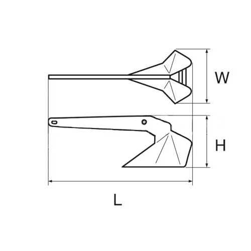 Ancora Delta Lewmar in acciaio zincato disegno